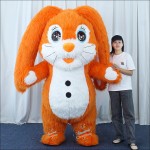 Rabbit Orange Bunny Inflatable Mascot Costume