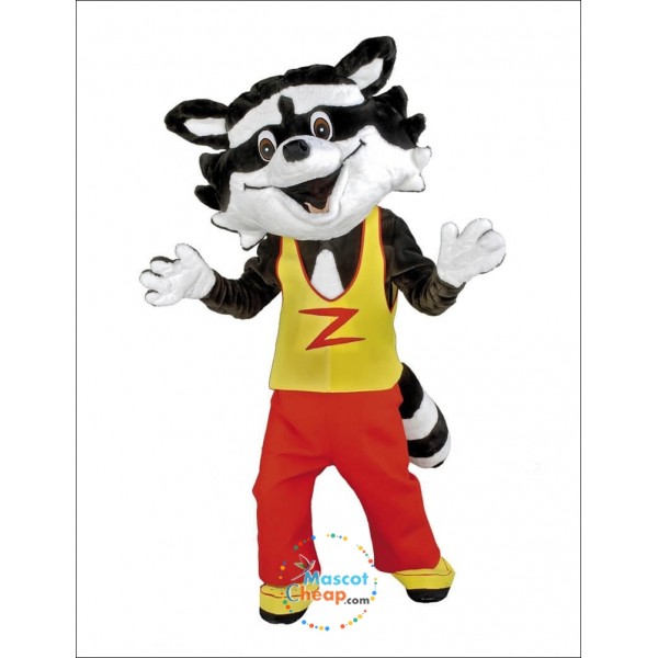 Cute Happy Raccoon Mascot Costume