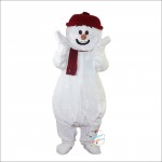 Red Hat Snowman Mascot Costume