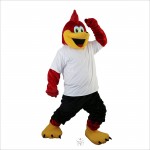 Red Sport Eagle Cartoon Mascot Costume