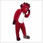 Red lion Cartoon Mascot Costume