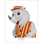 Gray Cute Rhino Mascot Costume