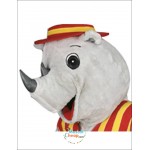 Gray Cute Rhino Mascot Costume