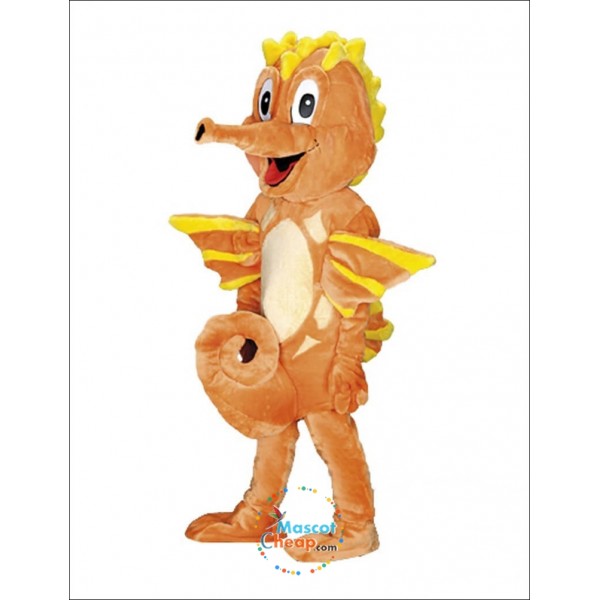 Happy Cute Seahorse Mascot Costume