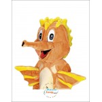 Happy Cute Seahorse Mascot Costume