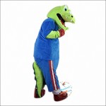 Sport Green Crocodile Cartoon Mascot Costume