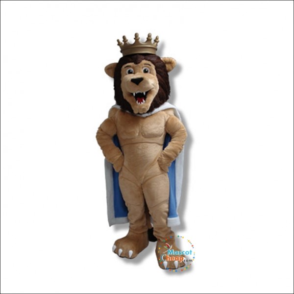 Crown Happy Lion Mascot Costume