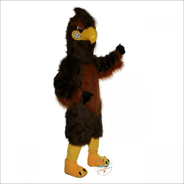 Strong Brown Eagle Cartoon Mascot Costume