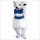 White Bear Cartoon Mascot Costume