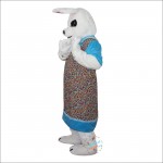 White Chef Bunny Rabbit Cartoon Mascot Costume