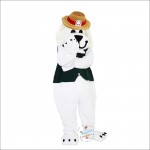 White Dog Hound Cartoon Mascot Costume