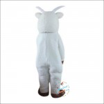 White Goat Cartoon Mascot Costume