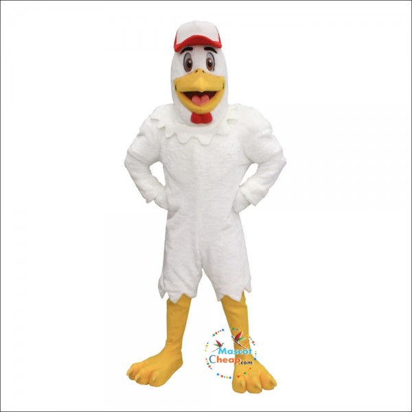 White Handsome Chicken Mascot Costume