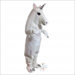 White Horse Unicorn Cartoon Mascot Costume