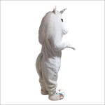 White Horse Unicorn Cartoon Mascot Costume