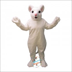 White Mouse Mascot Costume