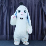 White Rabbit Blue Ears Bunny Inflatable Mascot Costume