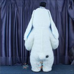 White Rabbit Blue Ears Bunny Inflatable Mascot Costume