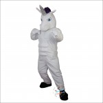 White Unicorn Horse Cartoon Mascot Costume