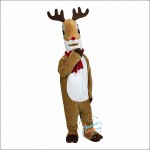 Yellow Brown Elk Deer Cartoon Mascot Costume