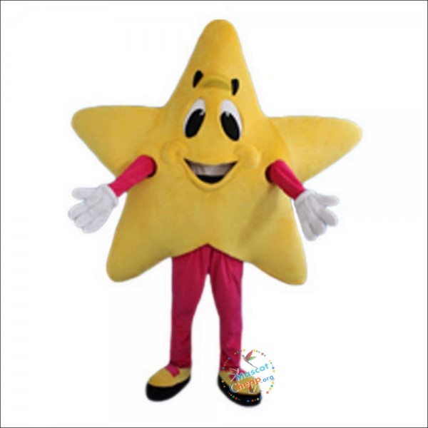 Yellow Five-Pointed Star Cartoon Mascot Costume
